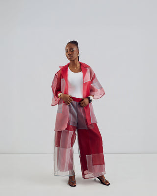 Athena Teal Organza Shirt